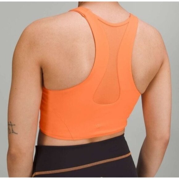 Lululemon Mesh-Back Train Bra Size 2 Medium Support A Cup or B Cup W2D30S Orange - Picture 2 of 13